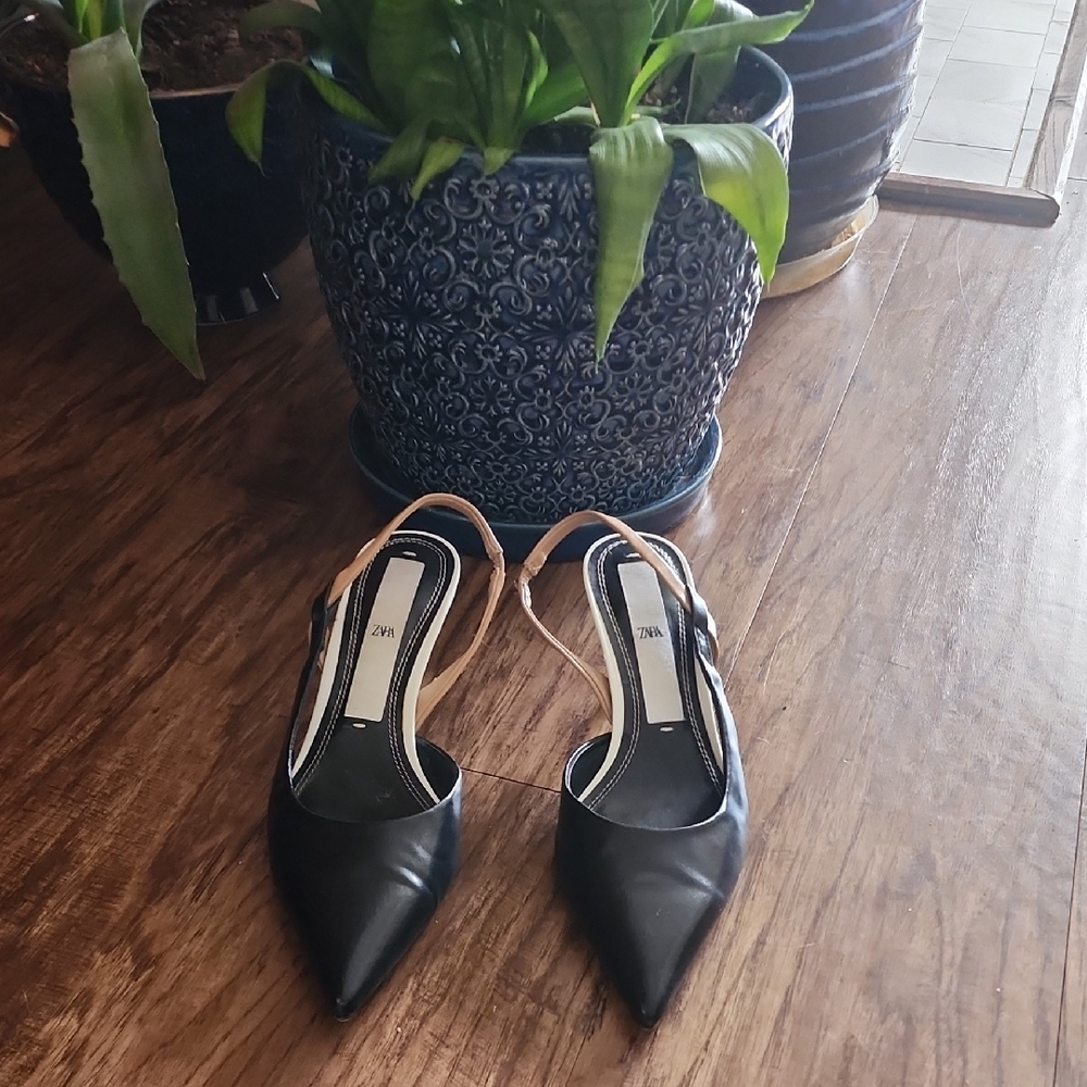Zara Black Pointed Heels